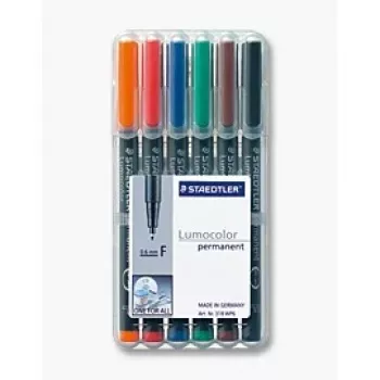 Marcador permanente Staedtler 318 WP6 preto azul castanho verde laranja vermelho