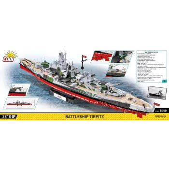 Modelo de navio de guerra COBI COBI-4839 Kit 1:300 Comprimento 870 mm Altura 215 mm