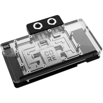 Refrigerador de água para placa gráfica Alphacool Core RX 9070 XT Hellhound+ Transparent Chrome com backplate