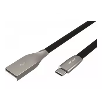 Cabo NATEC USB-C/A 2.0 1m prati 1m preto metal