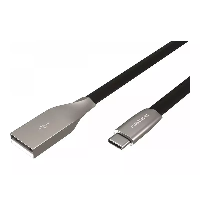 Cabo NATEC USB-C/A 2.0 1m prati 1m preto metal