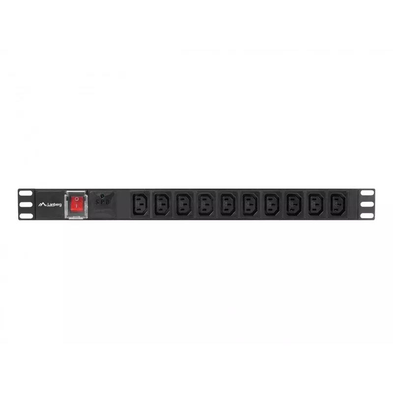 Unidade de distribuição de energia LANBERG PDU-10I-0200-IEC-BK — 10 saídas C13, cabo de 2 m, 10 A, 2500 W, preto