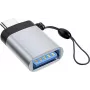 Adaptador de cabo Microconnect USB3.0ACFB-KEY USB C USB A preto, prateado