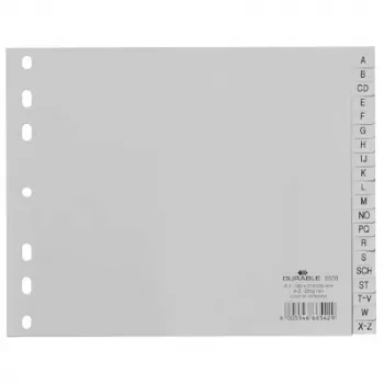 Separador alfabético Durable 6500 cinzento