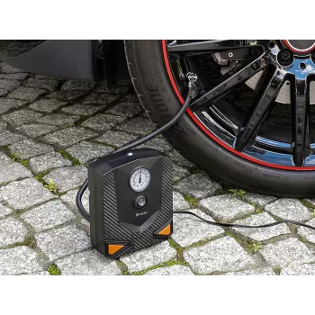 Bomba de ar portátil TRACER RES-03ML 12V 150 PSI — insuflador de pneus de automóvel, alimentação 12 V