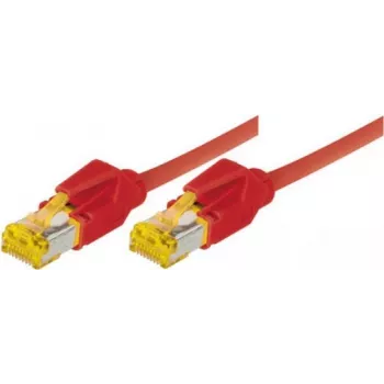 Tecline Premium - cabo de rede - RJ-45 (macho) para RJ-45 (macho) - 50 cm - SFTP, PiMF - cabo Cat.7 (cabo) / CAT 6a (portas) - blindado, sem halogéneos, proteção da patilha - vermelho (70700R)