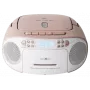Rádio portátil Reflexion RCR2260DAB — branco/rosa, rádio digital DAB+, funcionamento a pilhas e à corrente