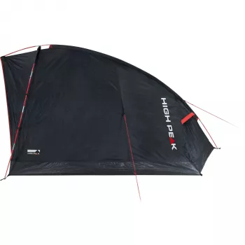 Tenda High Peak Minitramp 2 leve preto/vermelho — tenda de campismo compacta para 2 pessoas