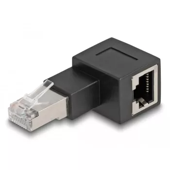 Delock - Adaptador de rede - RJ-45 (macho) angular para a direita para RJ-45 (fêmea) - CAT 6a