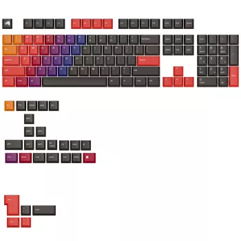 Keycaps GLORIOUS GPBT Gradient Celestial Fire PBT Dye-Sub layout ANSI