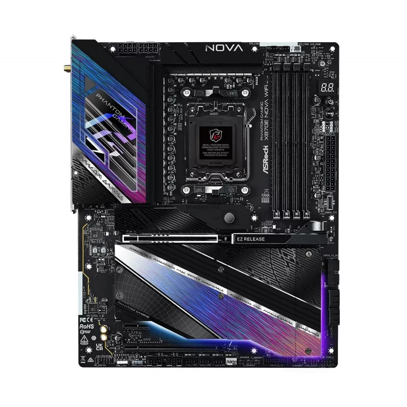 Placa-mãe ASRock X870 NOVA WIFI — AMD X870, socket AM5, ATX, 4× DIMM DDR5, 256 GB, Wi‑Fi 7, 2,5 GbE