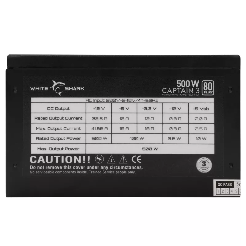 Fonte de alimentação White Shark GPSU-W500F Captain 3 500W