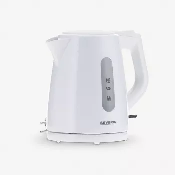 Chaleira elétrica SEVERIN 1 L 2200 W branca — sem fios, base de 360°, resistência oculta
