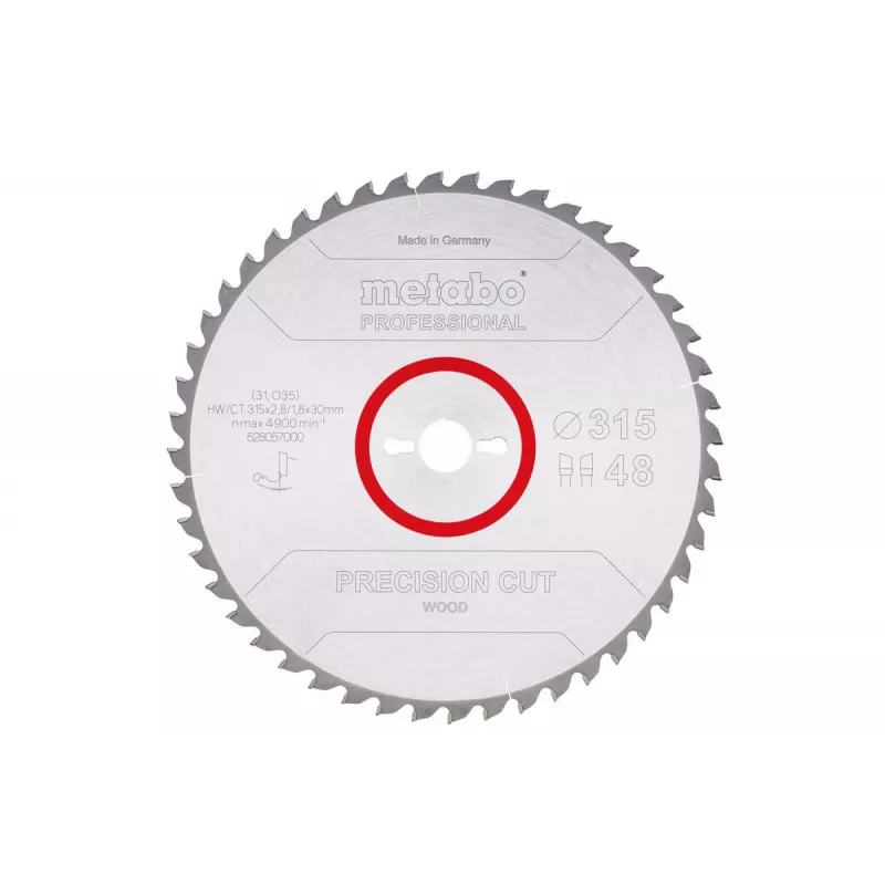 Lâmina de serra circular Metabo 628057000 31,5 cm para madeira