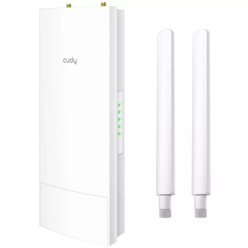 Access Point Outdoor Cudy AP3000 Outdoor — Banda dupla 2.4/5 GHz, IP65, PoE, 1x RJ-45, 2× antenas externas RP‑SMA