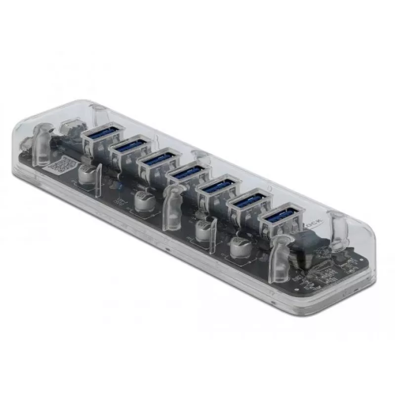 Hub USB DeLOCK 64088 Transparente USB 3.2 Gen 1 Micro-B