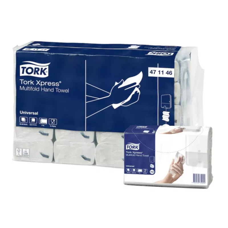 Toalhas de papel intercaladas Tork Xpress Multifold Universal H2, 2 folhas, 23,4 x 21,3 cm (20 unid.)
