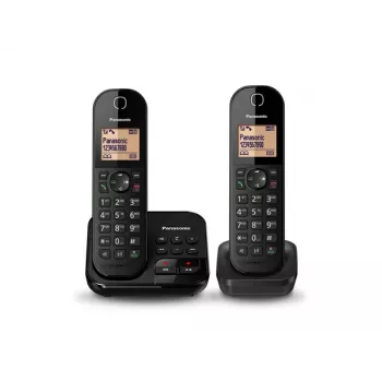 Panasonic KX-TGC422G - Telefone sem fios - Atendedor de chamadas com identificação de chamadas - DECT - Preto + telefone adicional (KX-TGC422GB)