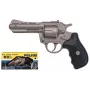Revólver de metal de brinquedo Pulio Police 33/0 (modelo 15533) – construção em metal, disparo de projétil de brinquedo