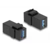 Módulo Keystone DeLOCK USB 3.0 A fêmea para A fêmea preto 1:1
