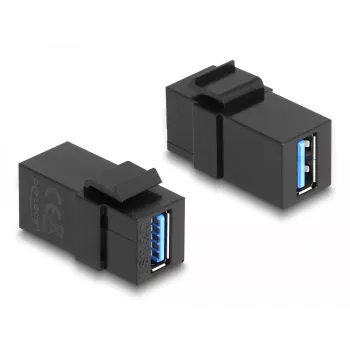 Módulo Keystone DeLOCK USB 3.0 A fêmea para A fêmea preto 1:1