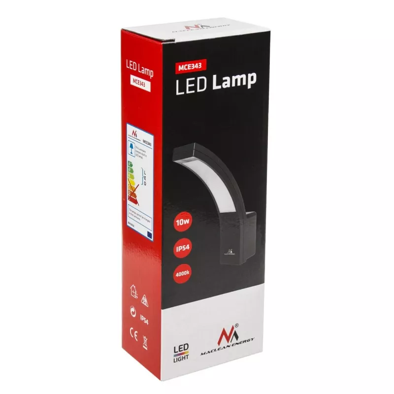 Candeeiro de parede MACLEAN MCE343 LED design moderno, candeeiro para fachadas exteriores, Modelo MCE343 B