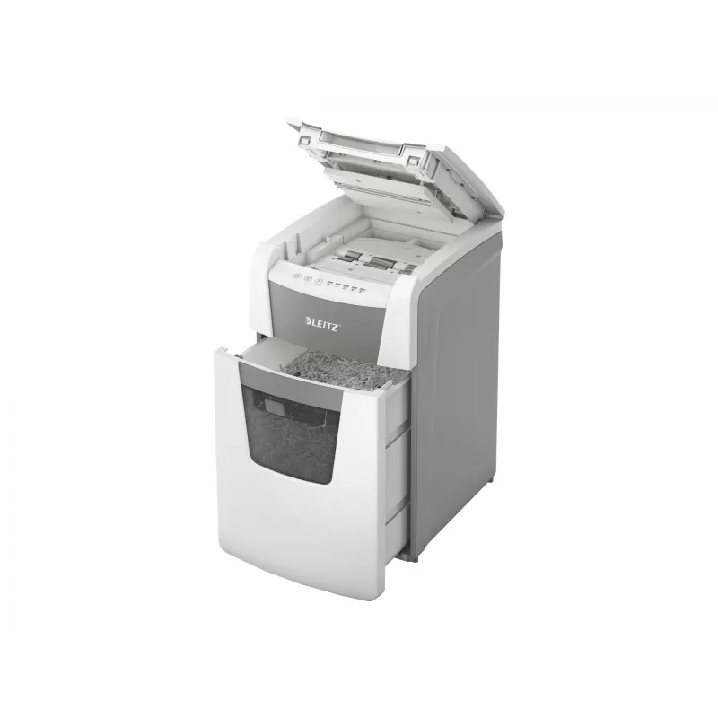 Leitz IQ Autofeed Office 150 destruidora de documentos automática P4, corte em partículas, 22 cm, 4 x 30 mm, 44 L, 350 folhas, 55 dB