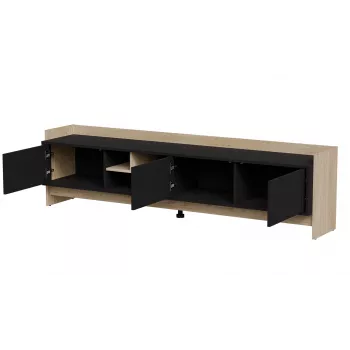 Móvel RTV Cama PORTO 3D 190x38x50 carvalho/preto