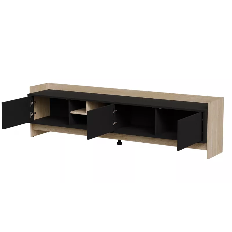 Móvel RTV Cama PORTO 3D 190x38x50 carvalho/preto