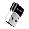 Adaptador conversor Baseus ficha USB para conector fêmea USB-C preto