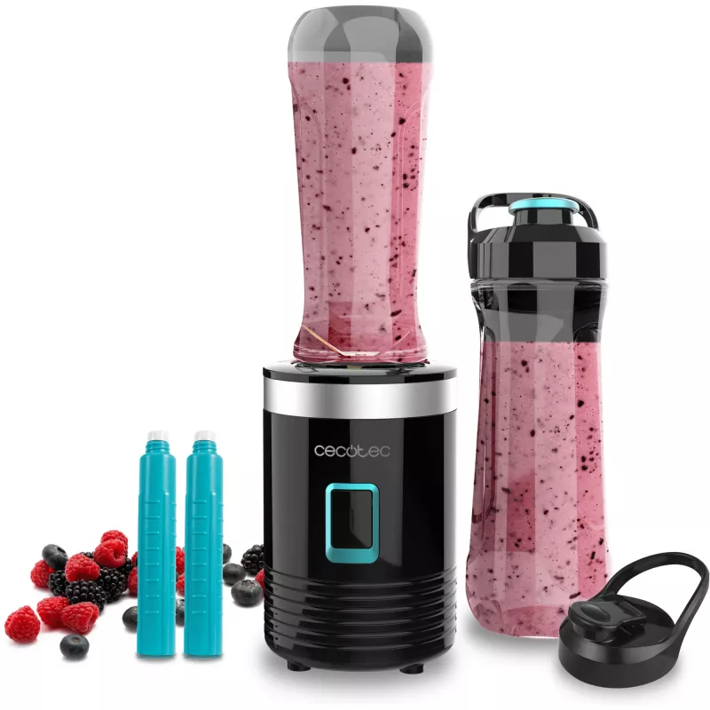 Cecotec Power Titanium 350 EasyGo liquidificadora, 350 W, 2 copos de 600 ml, preto