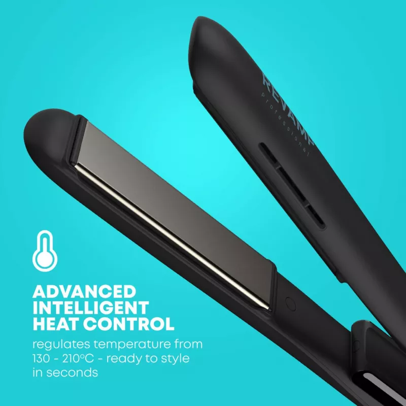 Alisador de cabelo Revamp ST-1850BK-EU com função de brilho iónico, preto