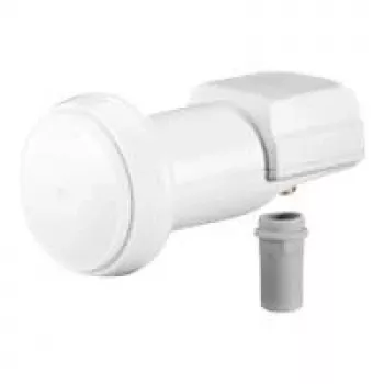 LNB universal single Goobay, branco-cinzento - LNB SAT digital (DVB-S2) para 1 participante (receção 4K/HDTV/3D) (67269)