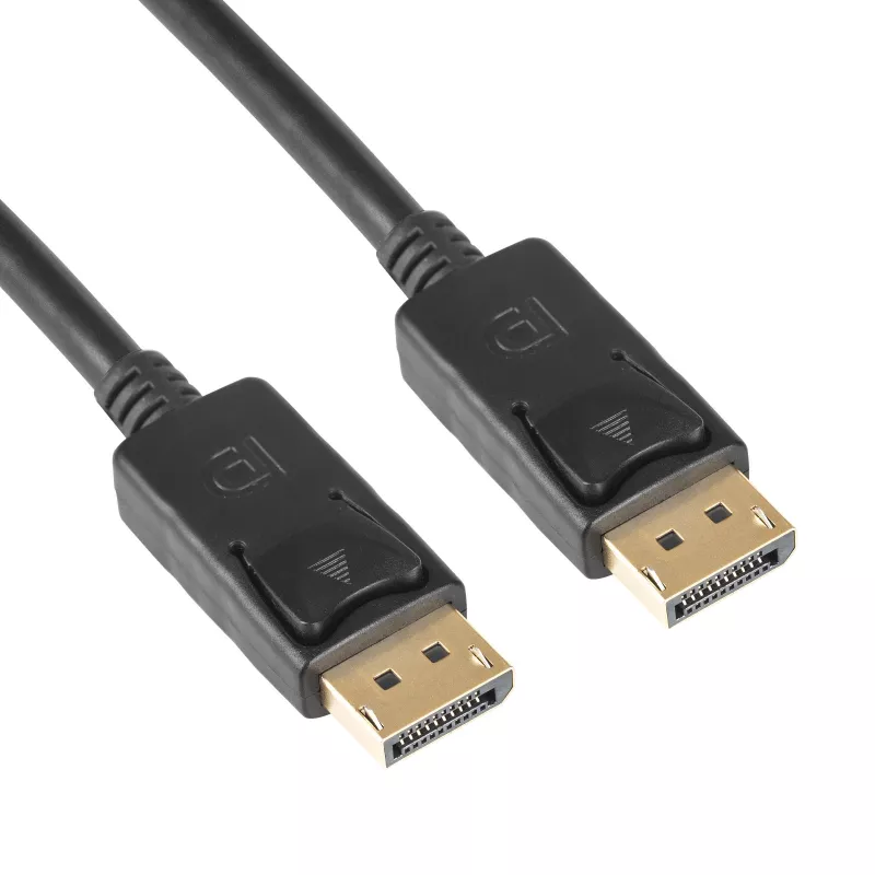 Cabo DisplayPort Akyga AK-AV-10, macho/macho, fichas banhadas a ouro, 1,8 m, preto