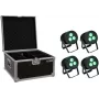 Conjunto LED PAR EUROLITE 20000846 — 4 projetores, cada 3×8W QCL Spot