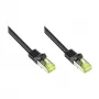 Cabo de rede RJ45 com cabo bruto Cat.7 e proteção da patilha (RNS®), S/FTP, PiMF, isento de halogéneos, 600MHz, OFC, preto, 2m, Good Connections® (8070R-020S)