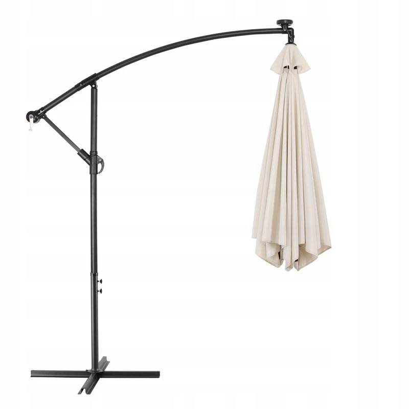 Guarda-sol Extralink L-0713 3 m de diâmetro, toldo bege, Modelo BLACK FOREST