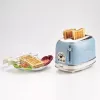 Torradeira Ariete 155 Design 2 fatias com cestos para sanduíches, 6 níveis de tostagem, 810 W, caixa em aço inoxidável, gaveta de migalhas removível, azul pastel