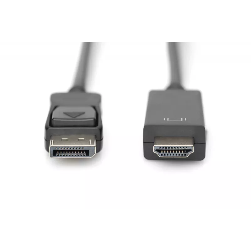 Cabo adaptador DisplayPort 1.2 com bloqueio 4K 60Hz UHD Type DP/HDMI A M/M preto 2 m