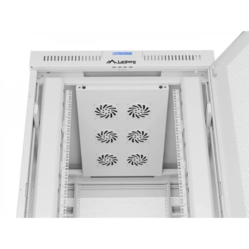 ARMÁRIO RACK DE CHÃO 19 27U 800X1000 CINZENTO PORTA PERFURADA LCD LANBERG (embalagem plana)