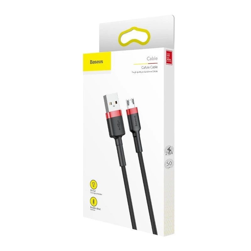 Cabo Micro-USB Baseus Cafule 1,5A 2 m (vermelho e preto)
