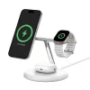 Belkin BoostCharge Pro 3 em 1 estação de carregamento sem fios com Qi2, branco (WIZ023VFWH)