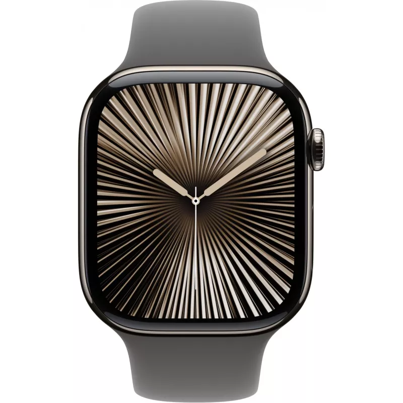 Apple Watch S10 Titânio natural bracelete desportiva cinzento-pedra M/L GPS + Cellular 46mm MWYA3QF/A 2024