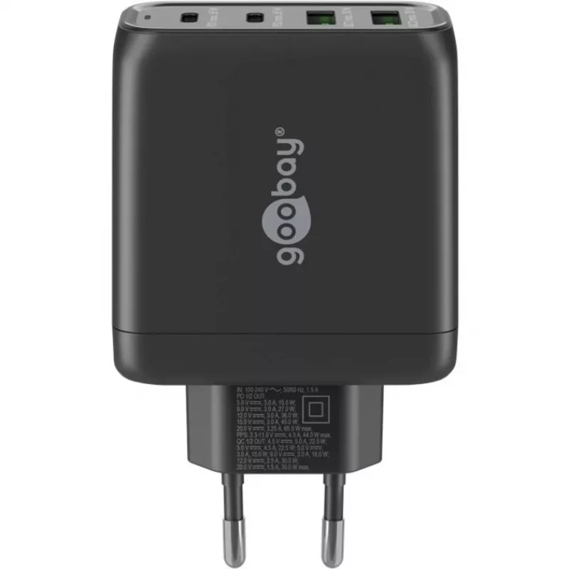 Carregador Goobay 64817 para dispositivos móveis auscultadores - smartphone - tablet preto carregamento rápido AC interior (64817)