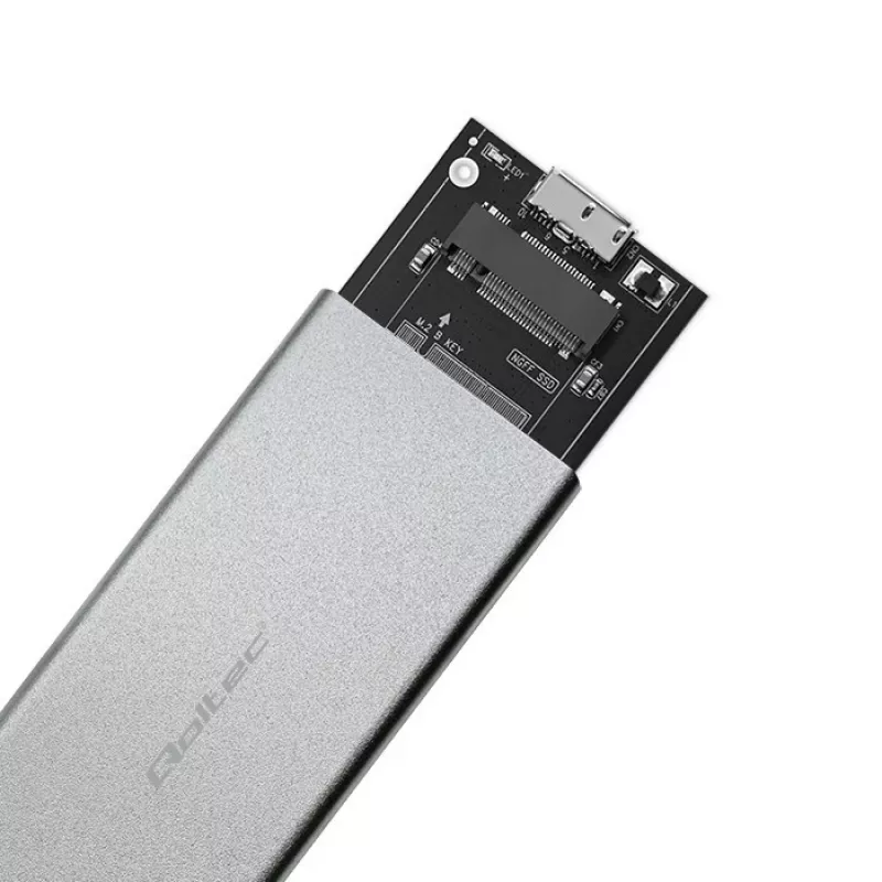 Caixa de alumínio QOLTEC 51833 para SSD M.2, SATA para USB 3.0, suporta até 2 TB