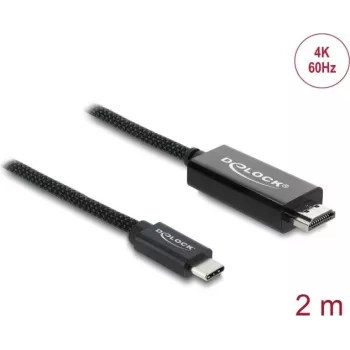 Cabo de vídeo DELOCK USB Type-C para HDMI 2 m (DP Alt Mode) preto