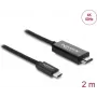 Cabo de vídeo DELOCK USB Type-C para HDMI 2 m (DP Alt Mode) preto