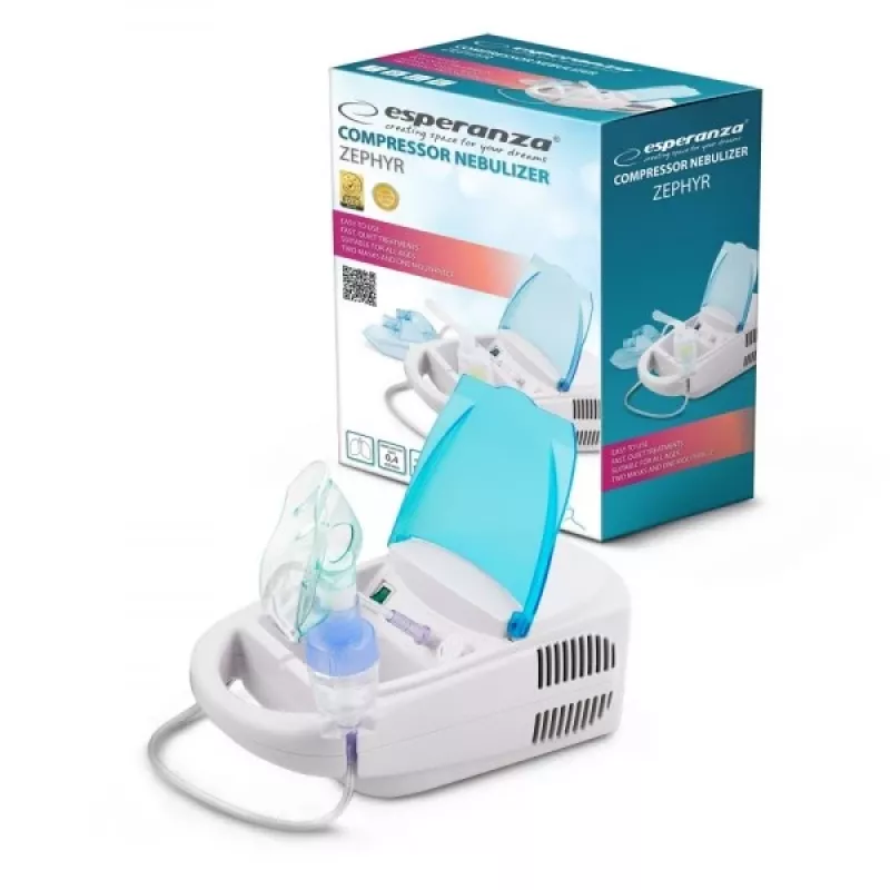 Nebulizador de mesa ESPERANZA ECN002 — nebulização de 0,4 ml/min, capacidade de 10 ml, máscara para adulto e criança, bocal, 220 V