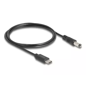 Cabo de alimentação USB Type-C DeLOCK 1 m 5,5 x 2,1 mm ficha macho 5 V 1,5 A