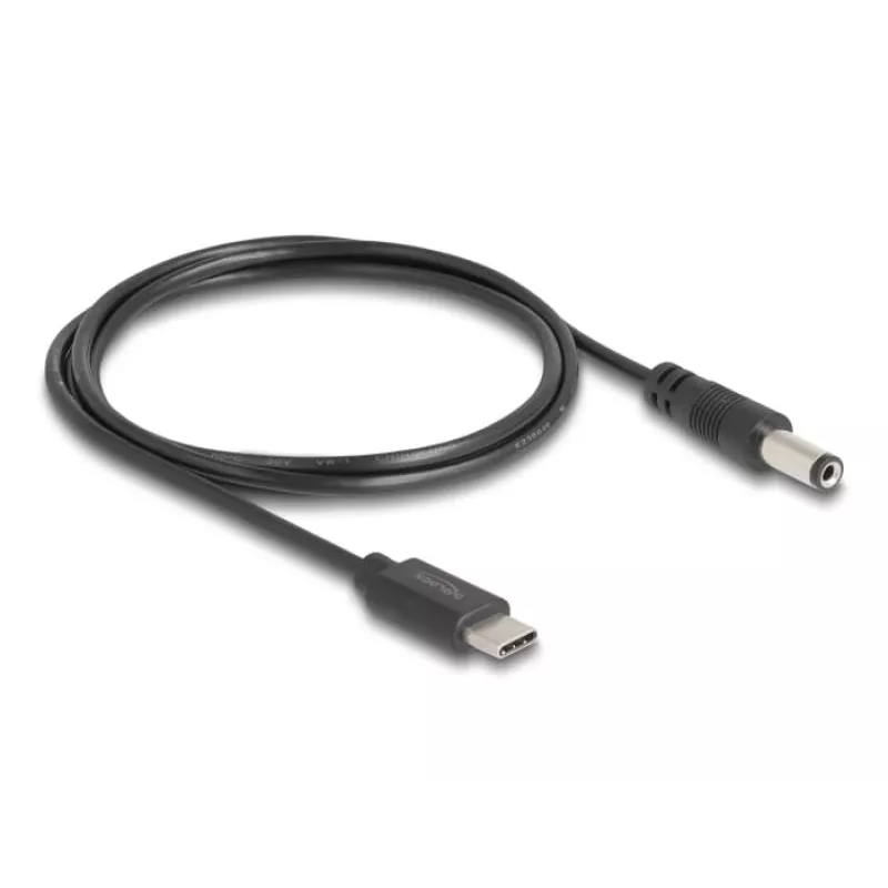 Cabo de alimentação USB Type-C DeLOCK 1 m 5,5 x 2,1 mm ficha macho 5 V 1,5 A